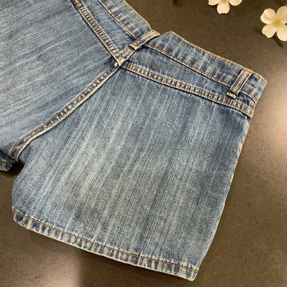 Vintage Y2K Jordache Bare Back Shortie Jean Shorts Button Fly Patch Pocket 90’s - Picture 7 of 9